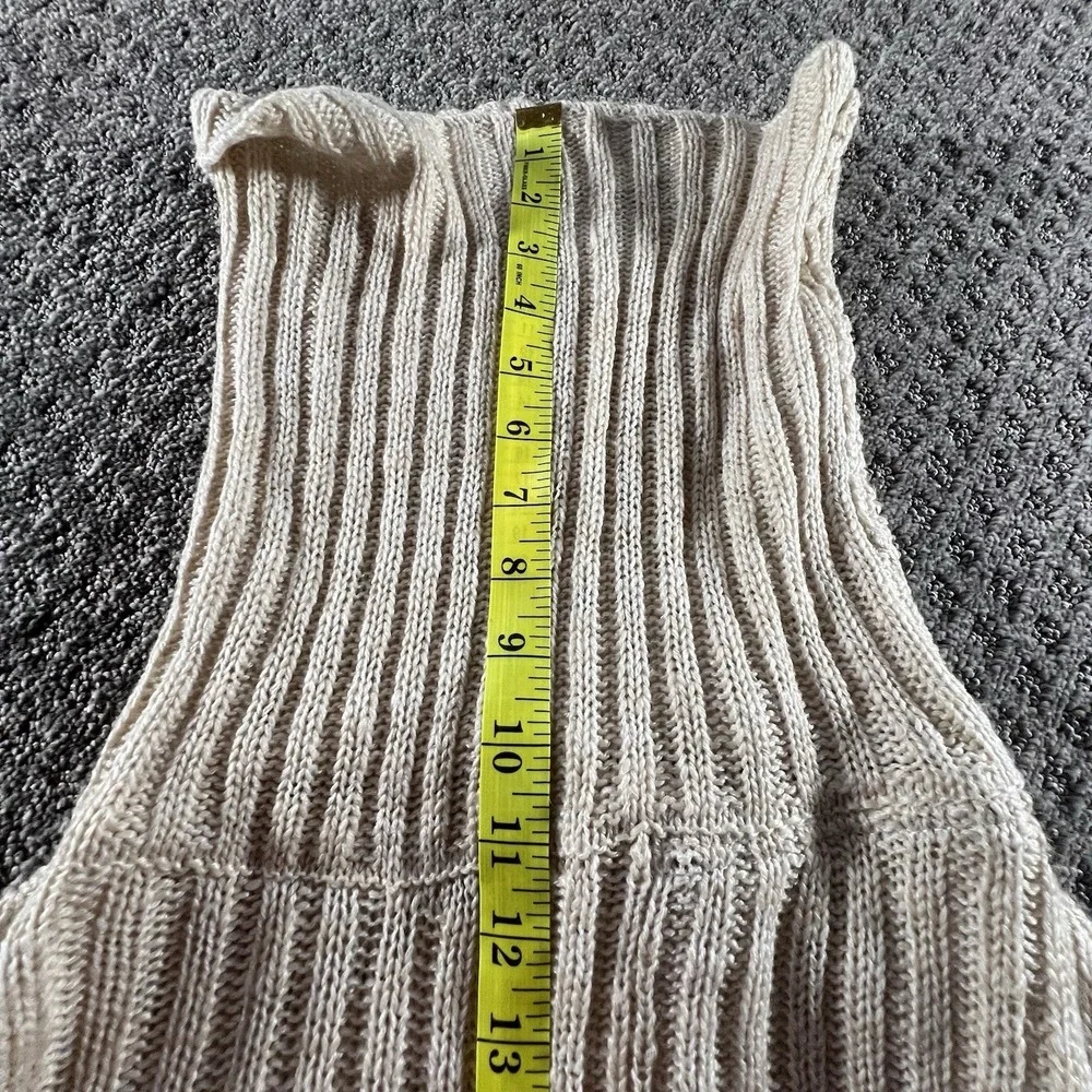 Altar'd State‎ XS Cream Knit Fringe Poncho Sweater Cowl Neck Boho Cozy Fall